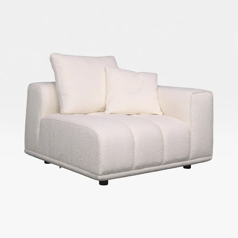 PALERMO right arm modular chair white - medium
