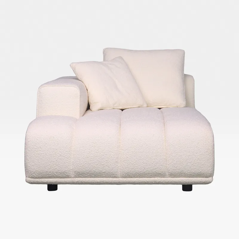 PALERMO left arm modular chaise white
