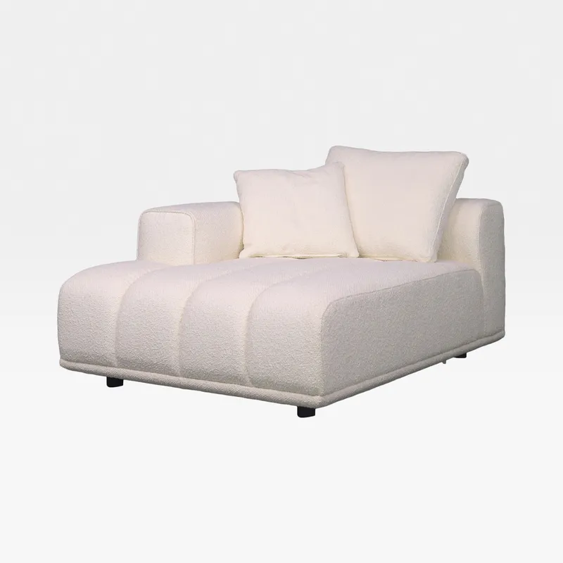 PALERMO left arm modular chaise white