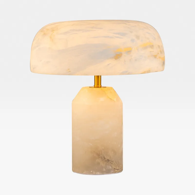 ALABASTER table lamp white/bronze - H25cm