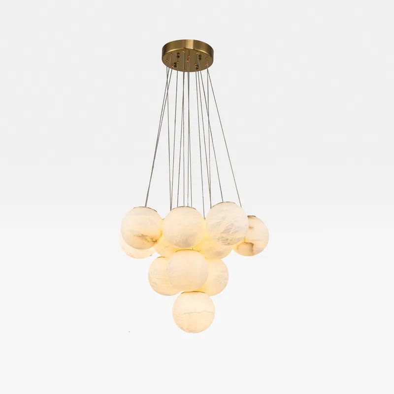 ALABASTER chandelier white/bronze - dia 75cm