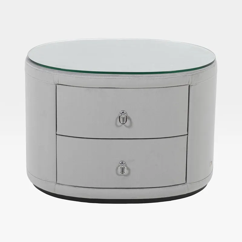 PORTA bedside table microfibre grey