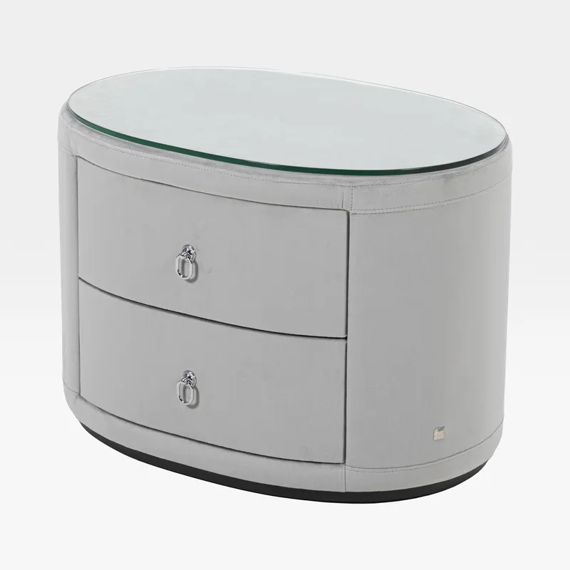 PORTA bedside table microfibre grey