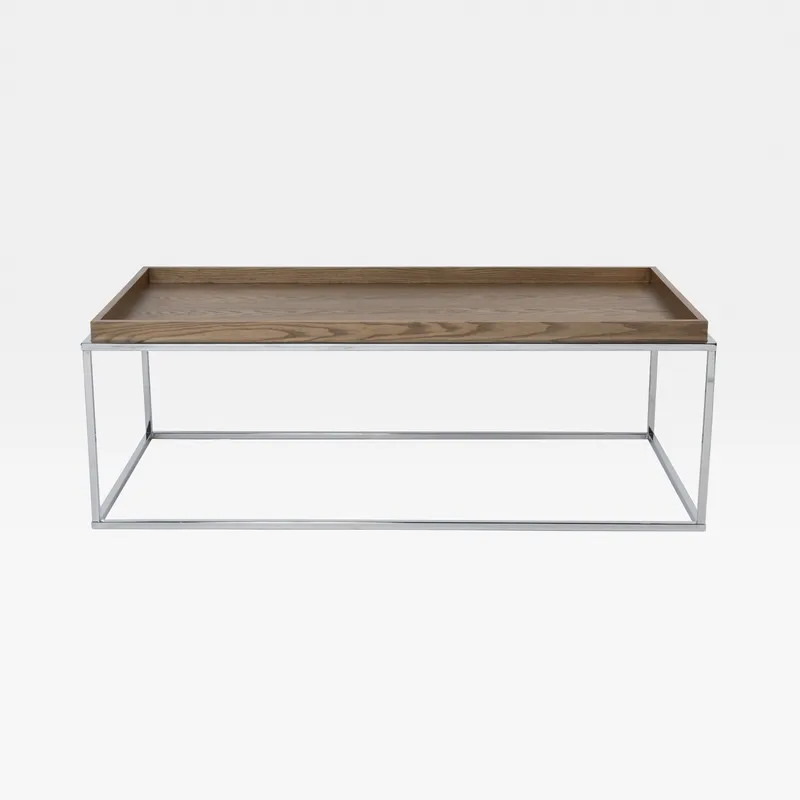 BREIT coffee table brown/chrome - 120x60cm