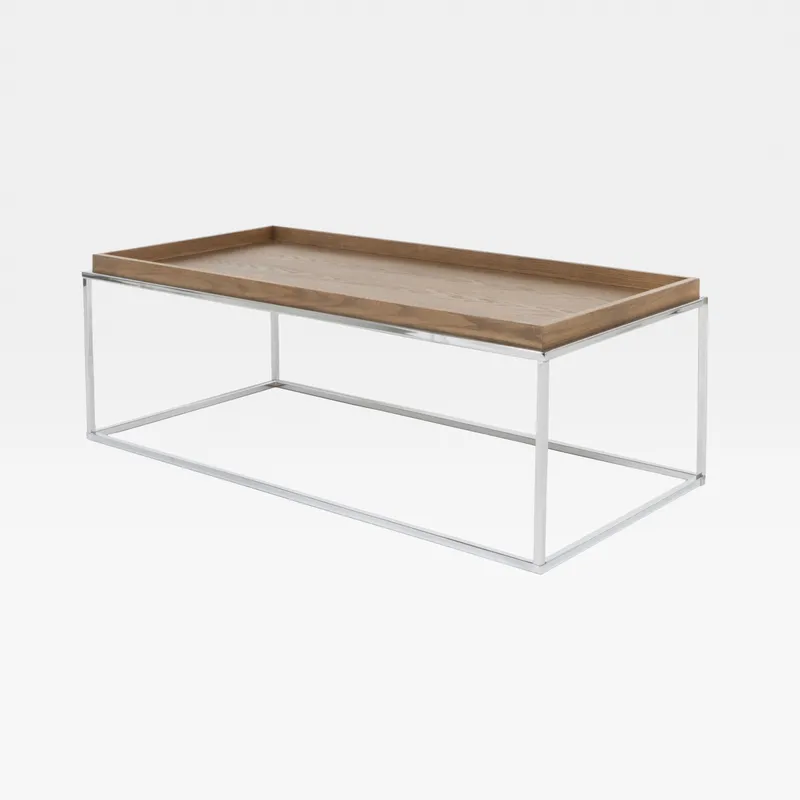 BREIT coffee table brown/chrome - 120x60cm
