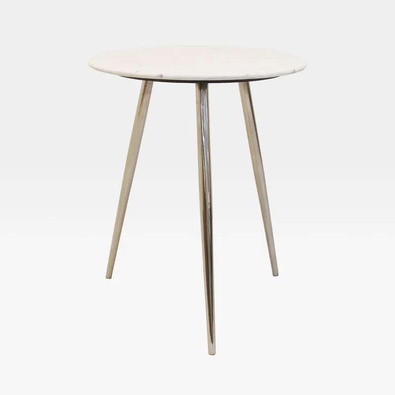 COMET side table white/chrome - dia 46cm