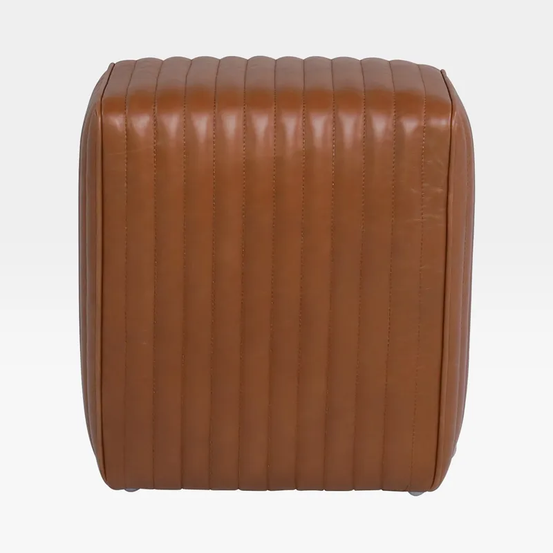 RIBBED stool leather brown - 33x47cm