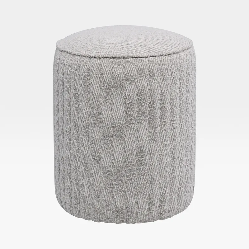 RIBBED stool white - dia 40cm
