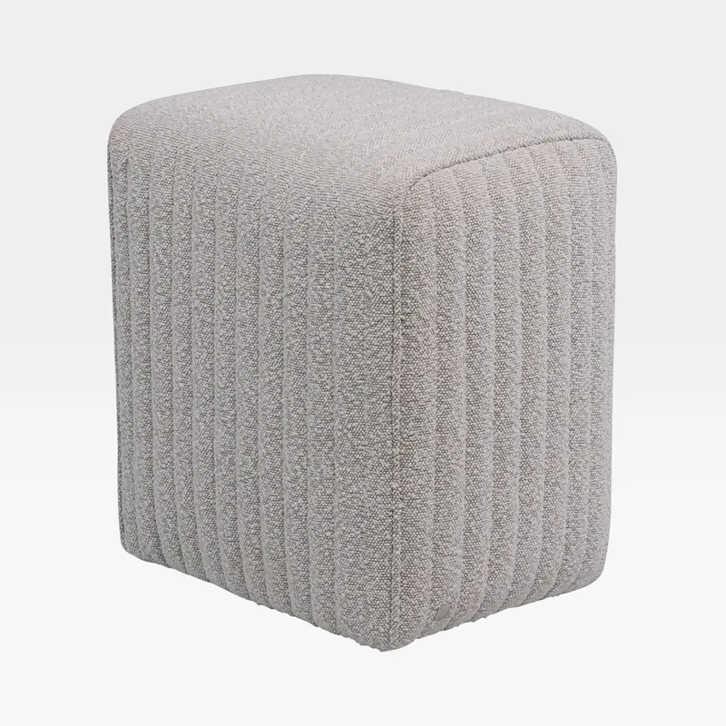 RIBBED stool white - 33x47cm