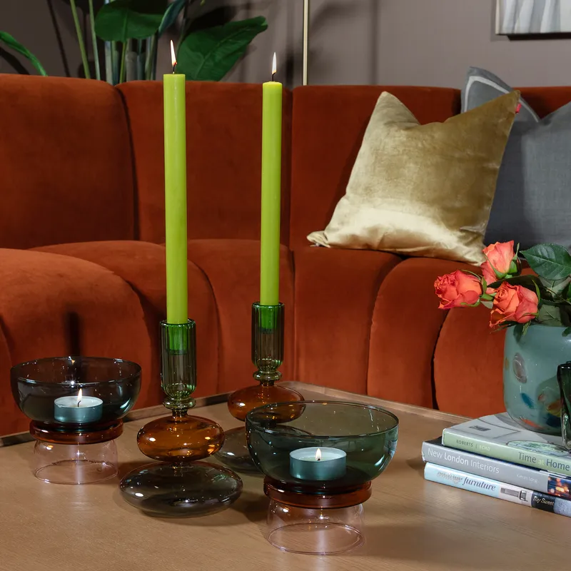 COLUMN candle green - H30cm