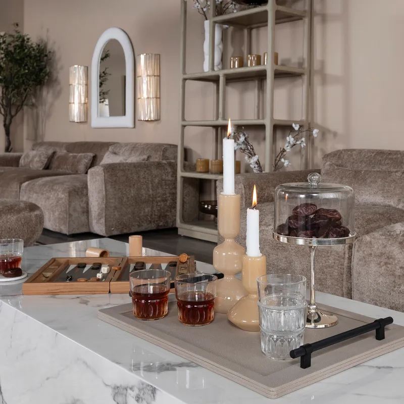 SHAGREEN tray taupe - 50x38cm