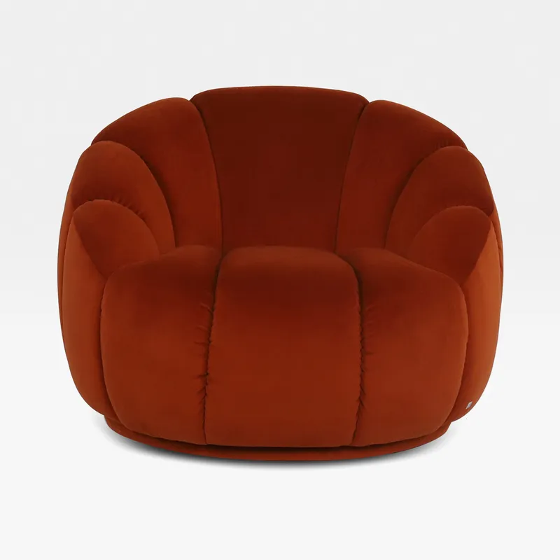 SEDERSI swivel armchair microfibre rust