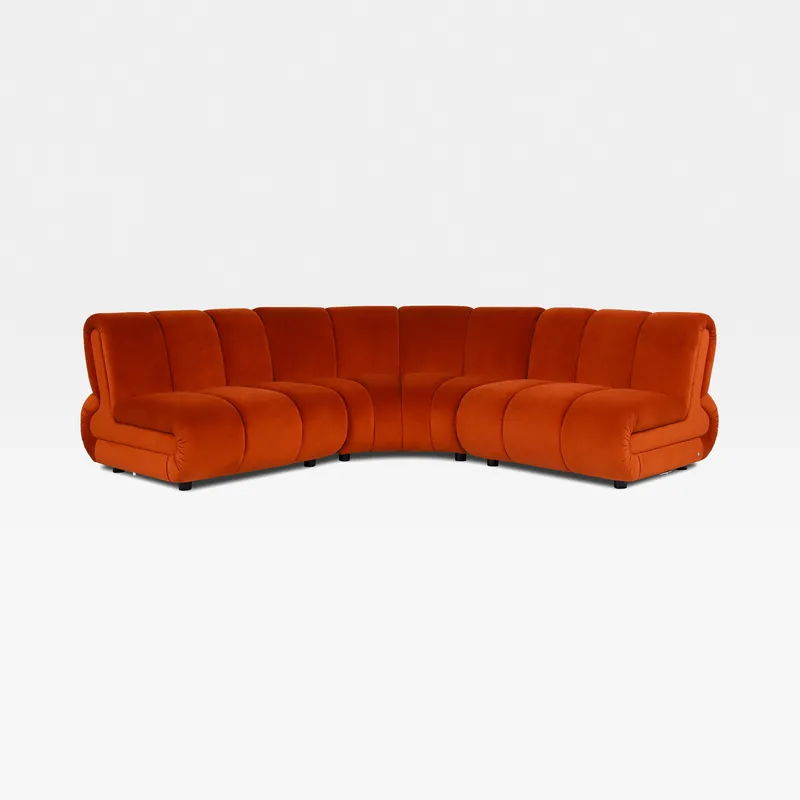 POSTO corner modular chair microfibre rust