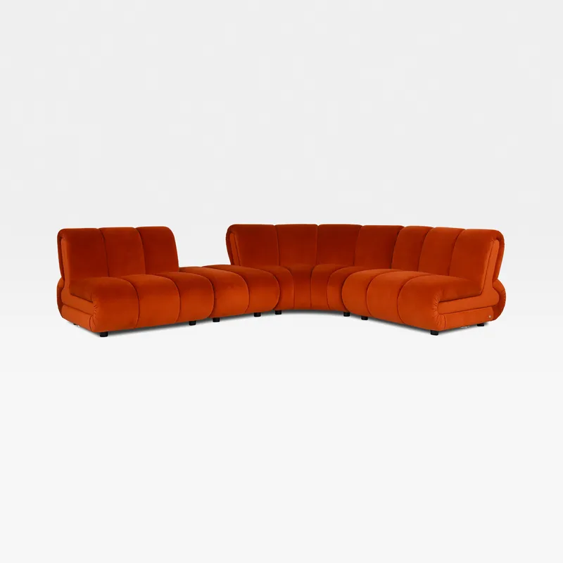 POSTO footstool microfibre rust