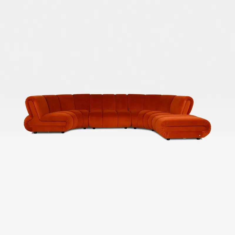 POSTO footstool microfibre rust