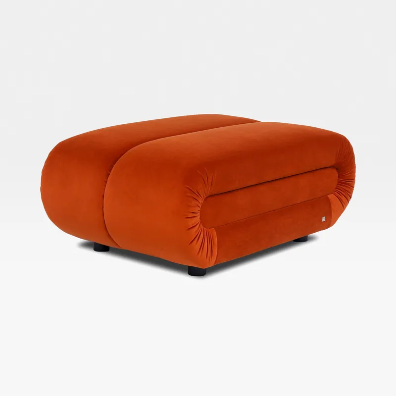 POSTO footstool microfibre rust