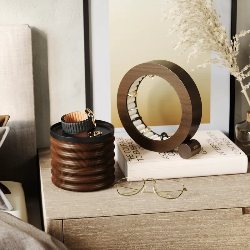TESORA storage box black/walnut