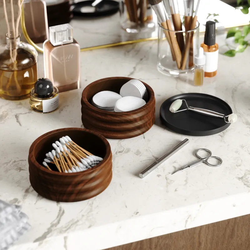 TESORA storage box black/walnut