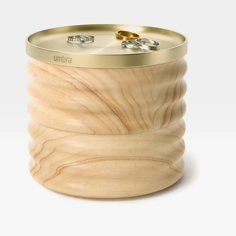 TESORA storage box natural/brass