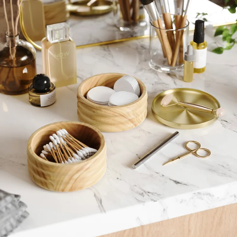 TESORA storage box natural/brass