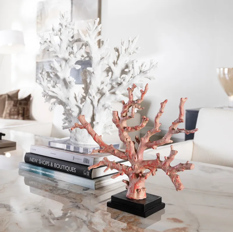 ALDEN coral decoration white - H45cm