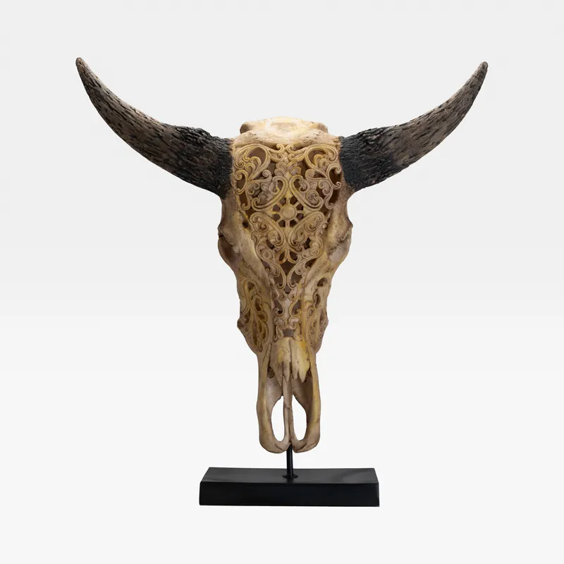 BULL skull decoration brown - H69cm