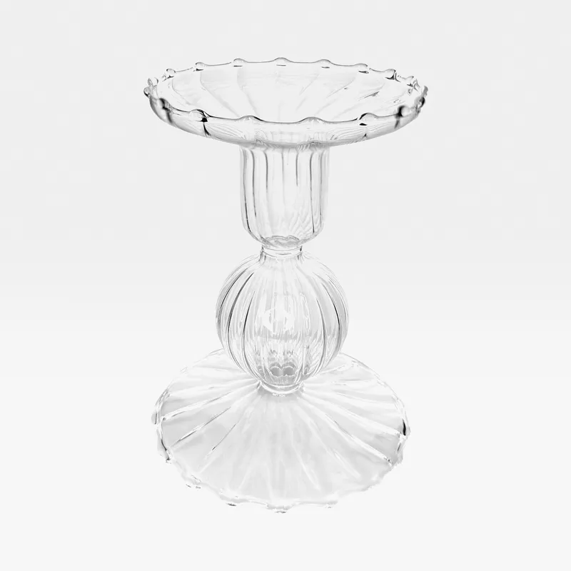 LINED candle holder clear - H12cm