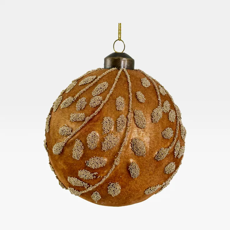 LEAVES ball decoration brown - dia 10cm