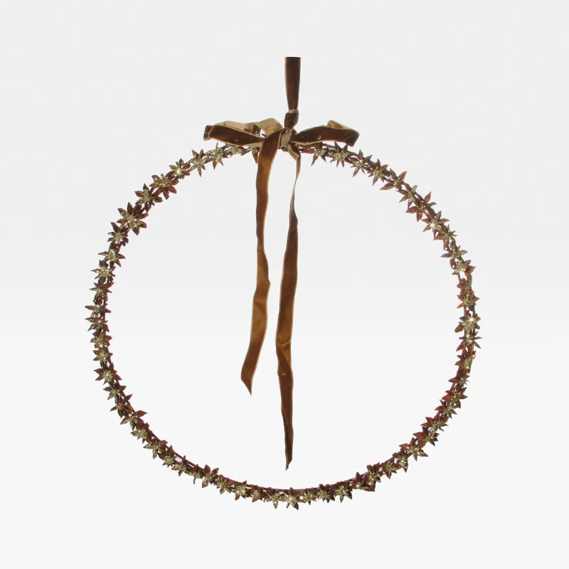 STAR anise ring brown/gold - dia 40cm