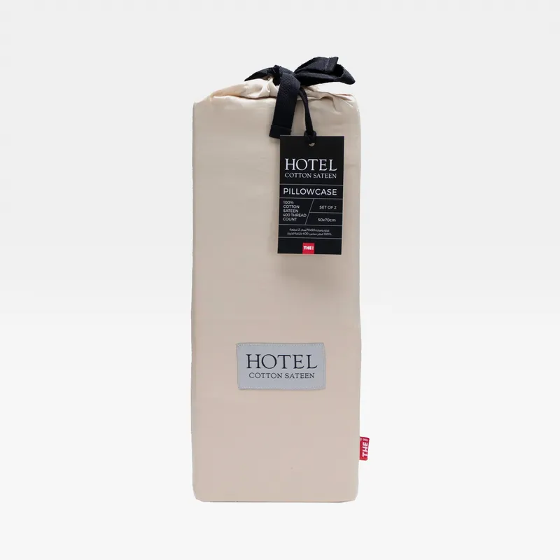 HOTEL Sateen pillowcase beige set of 2 - 50x70cm