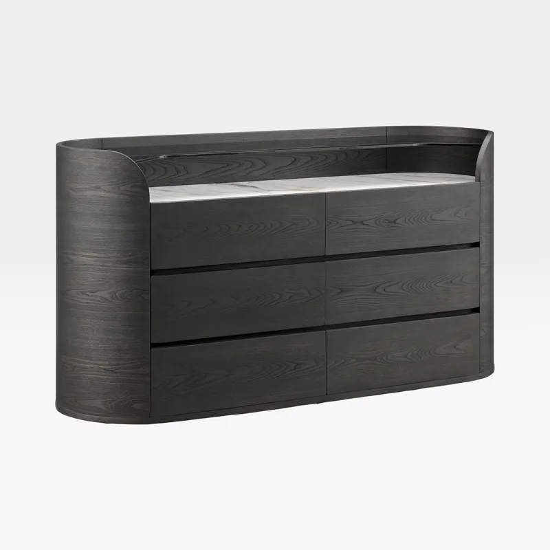 BIANCA chest of 6 drawers black