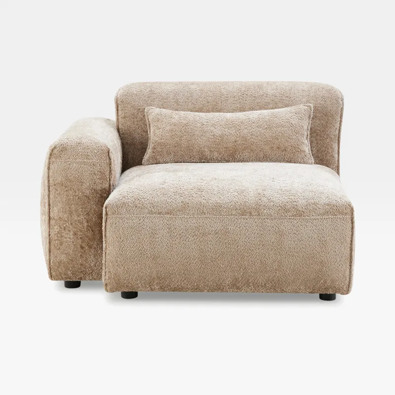 LEOPOLD left arm modular chair beige