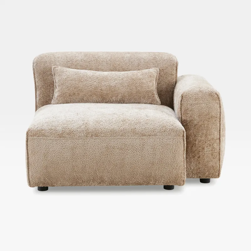 LEOPOLD right arm modular chair beige