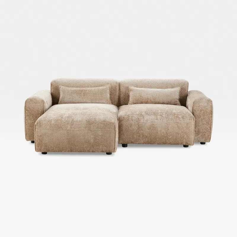 LEOPOLD right arm modular chair beige