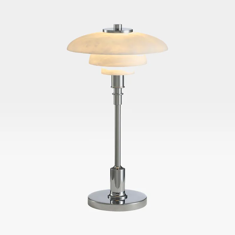 BRYNN table lamp white/chrome - H37cm