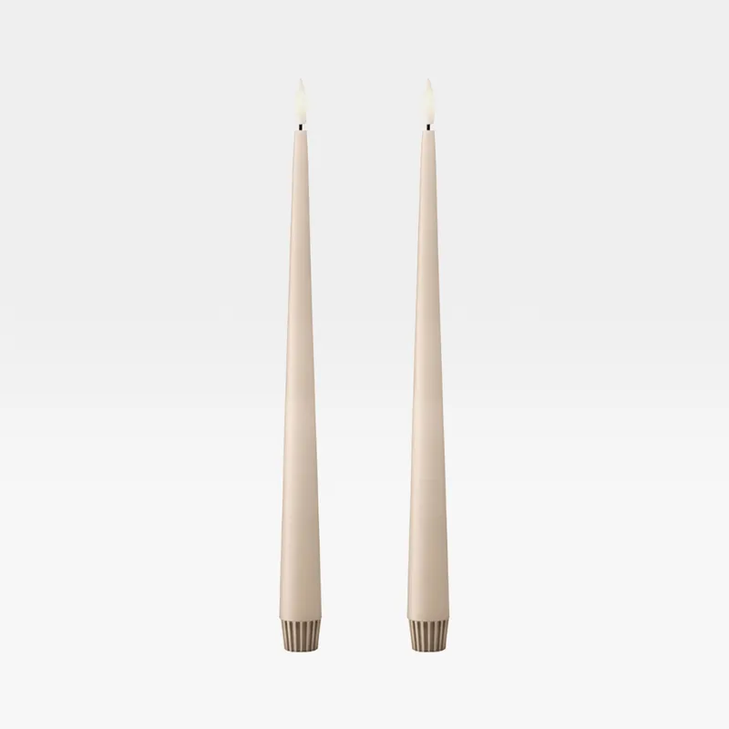 ERIK LED taper candles ice latte set of 2