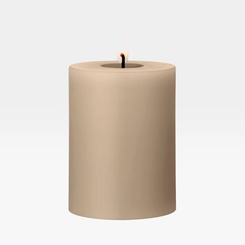 ERIK LED pillar candle nougat note - H10cm