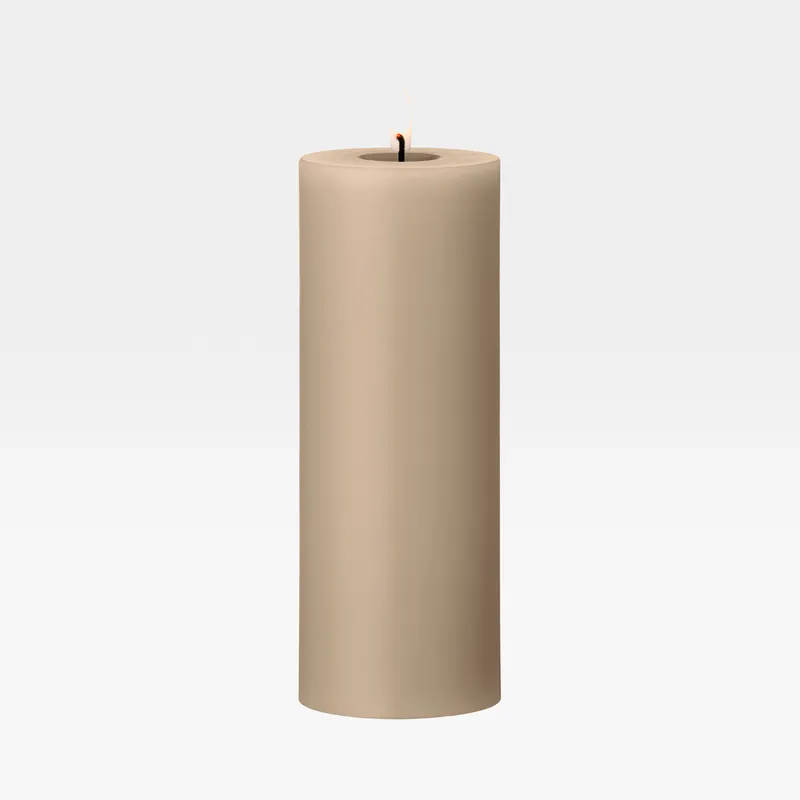 ERIK LED pillar candle nougat note - H20cm