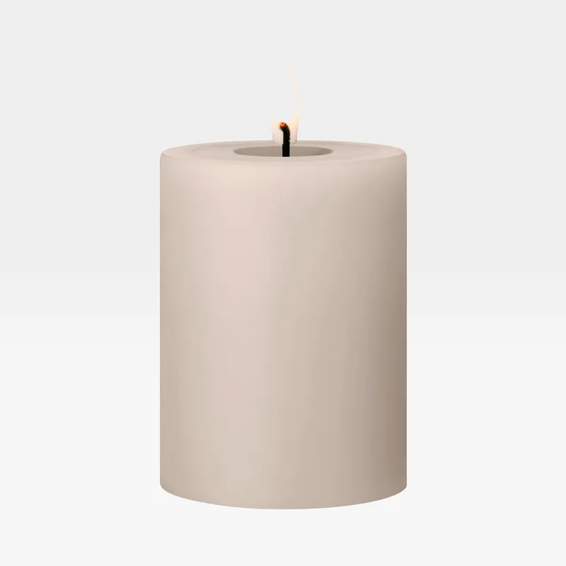 ERIK LED pillar candle linen grey - H10cm