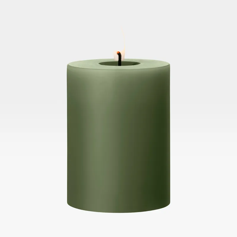 ERIK LED pillar candle green soil - H10cm
