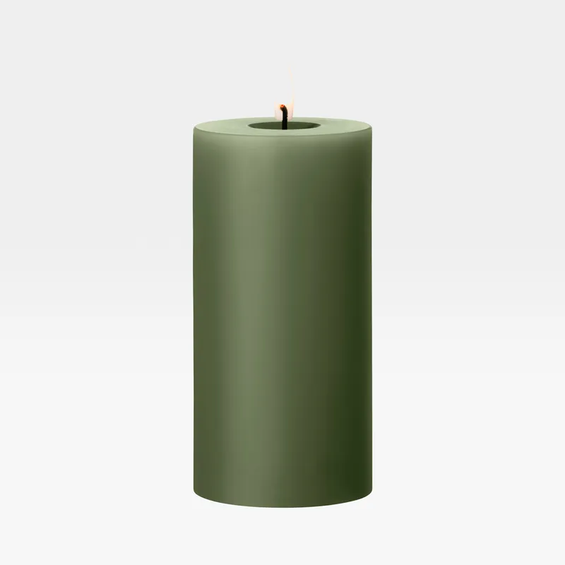 ERIK LED pillar candle green soil - H15cm
