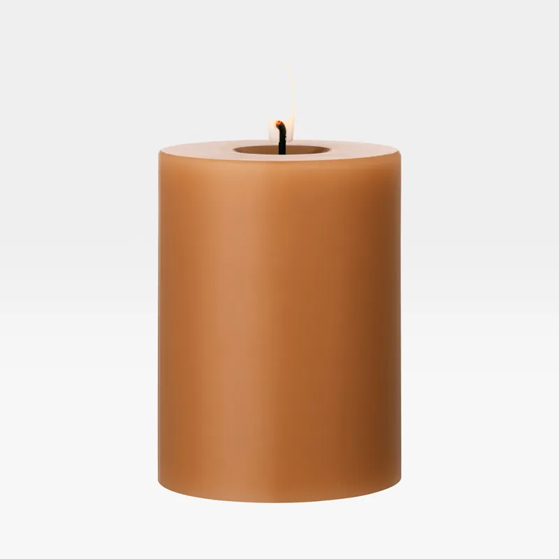 ERIK LED pillar candle raw toffee - H10cm