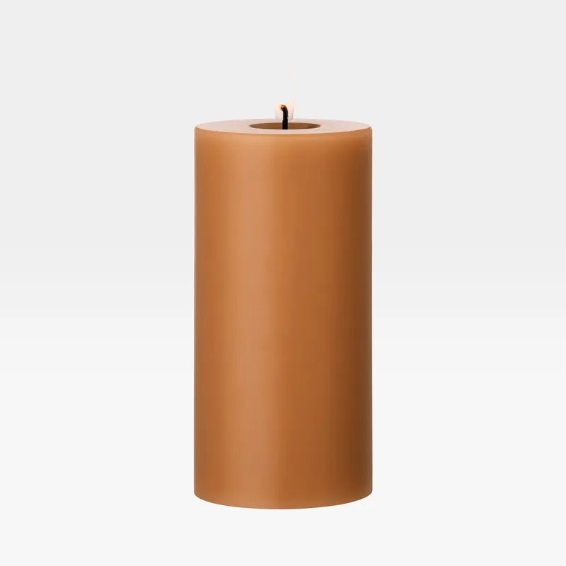 ERIK LED pillar candle raw toffee - H15cm