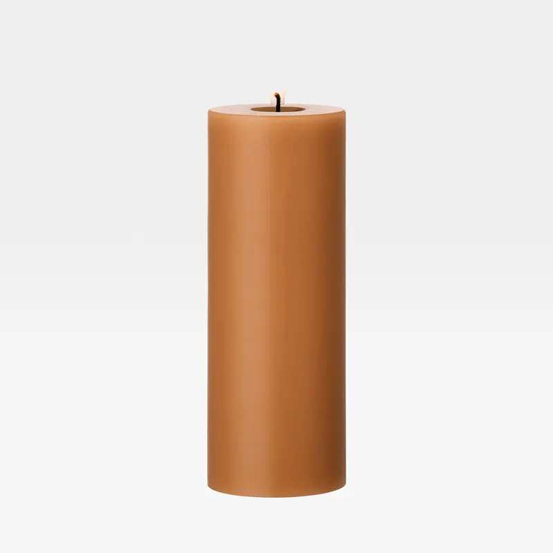 ERIK LED pillar candle raw toffee - H20cm