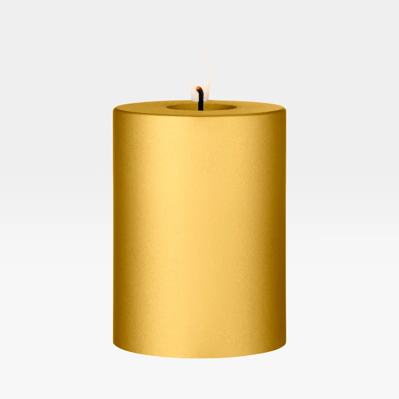 ERIK LED pillar candle gold metallic - H10cm