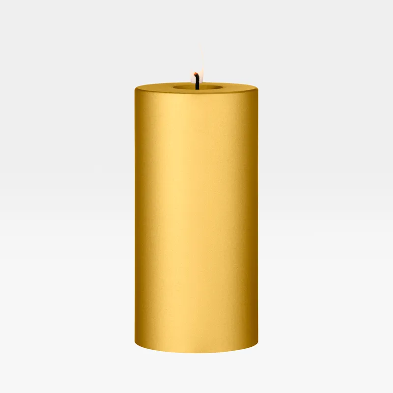 ERIK LED pillar candle gold metallic - H15cm