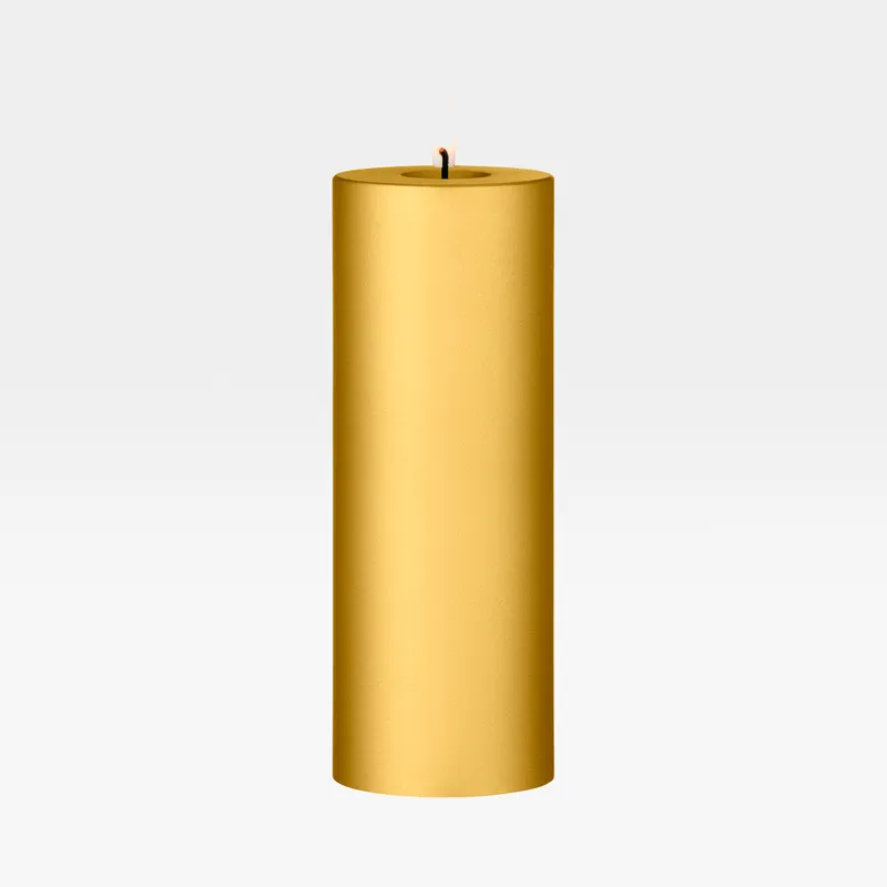 ERIK LED pillar candle gold metallic - H20cm