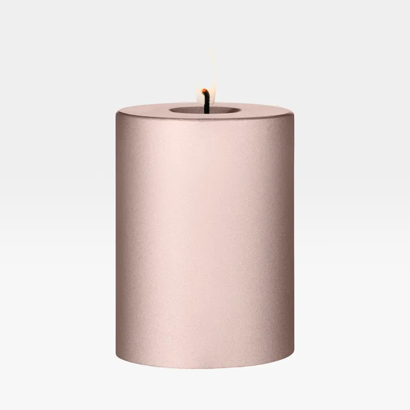 ERIK LED pillar candle champagne metallic - H10cm