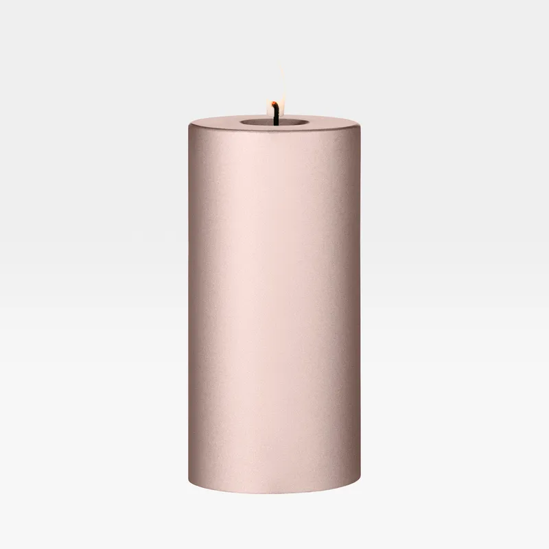 ERIK LED pillar candle champagne metallic - H15cm