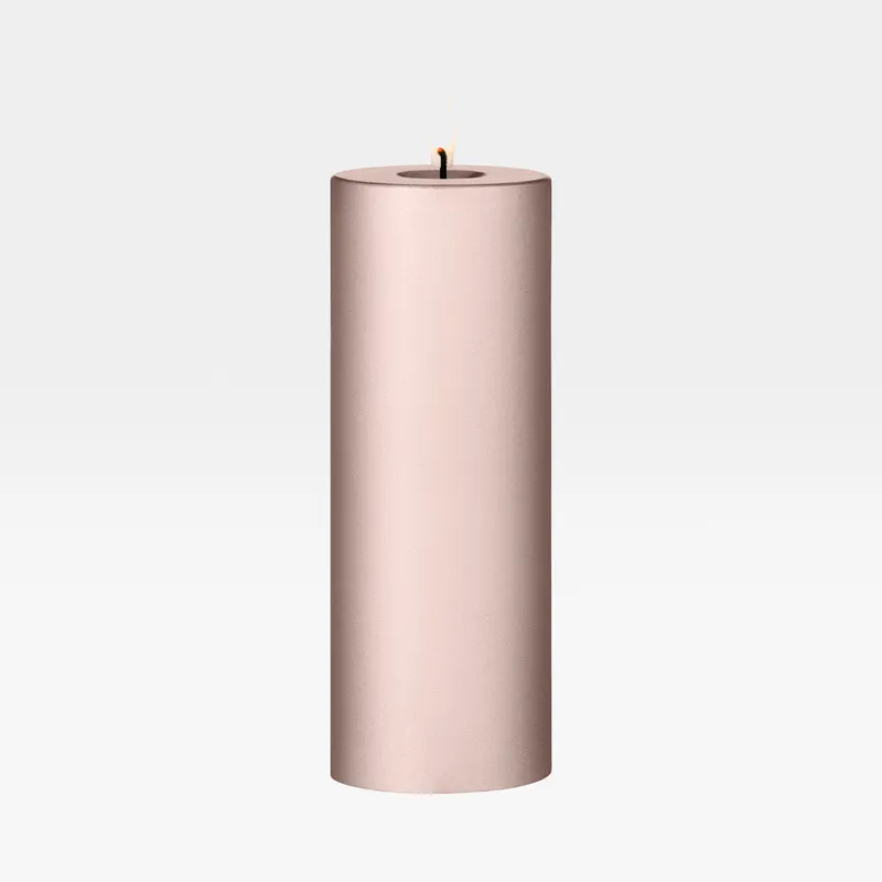 ERIK LED pillar candle champagne metallic - H20cm
